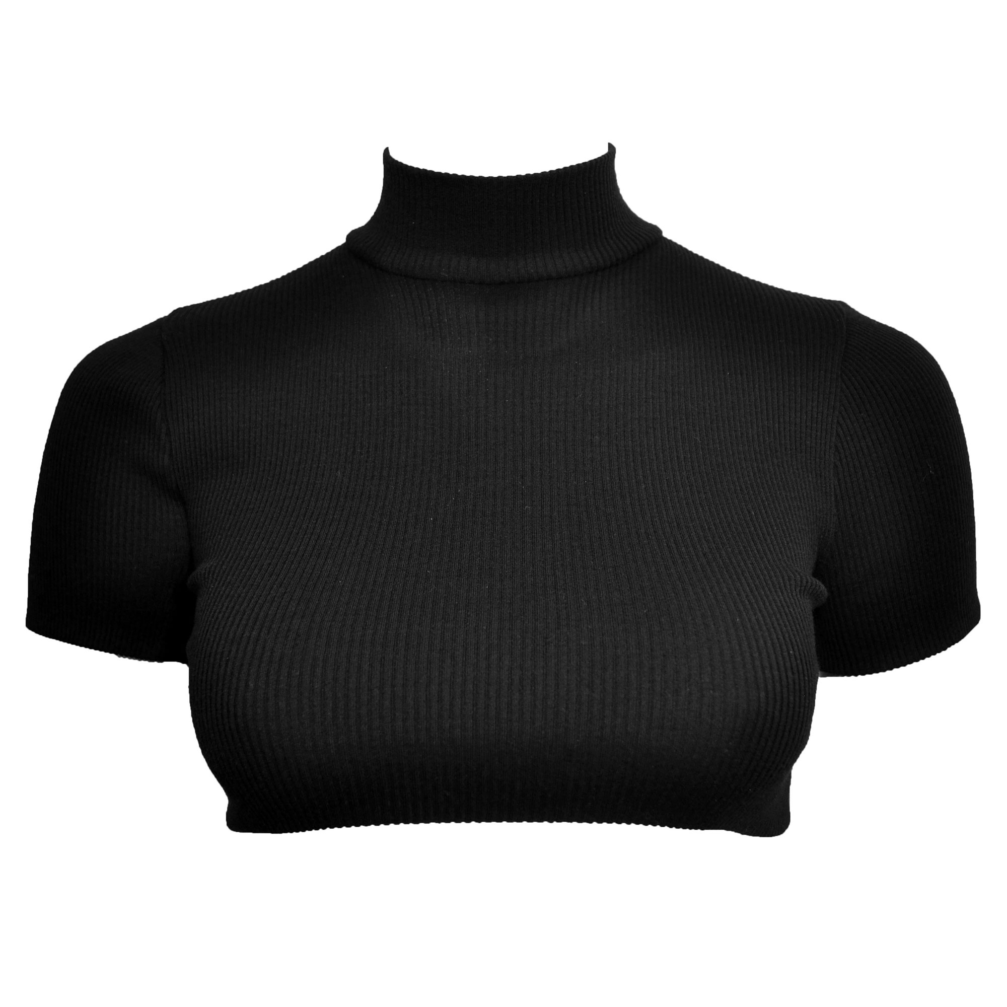 Don't Shoot the Messengers Chiron ribbed seamless crop top in Black