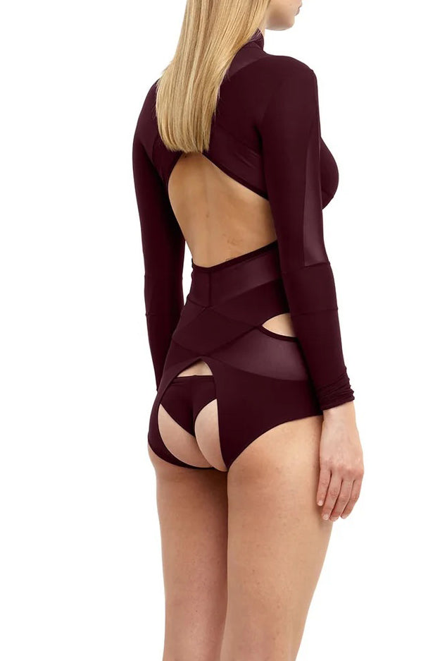 Don't Shoot the Messengers Jung long sleeve body in Aubergine
