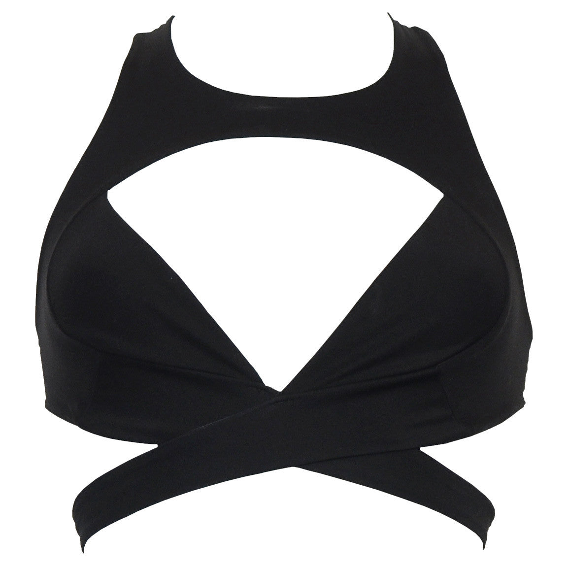 DSTM Maya bra black bikini cross front wrap around straps