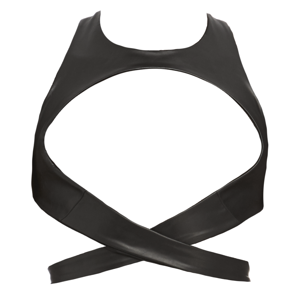 Don't Shoot the Messengers Maya mens harness top in Black