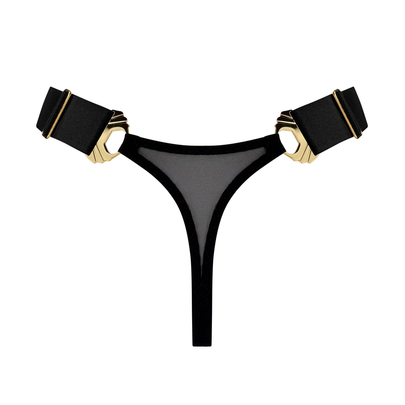 Melusina wide strap thong - black