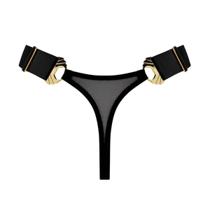 Melusina wide strap thong - black