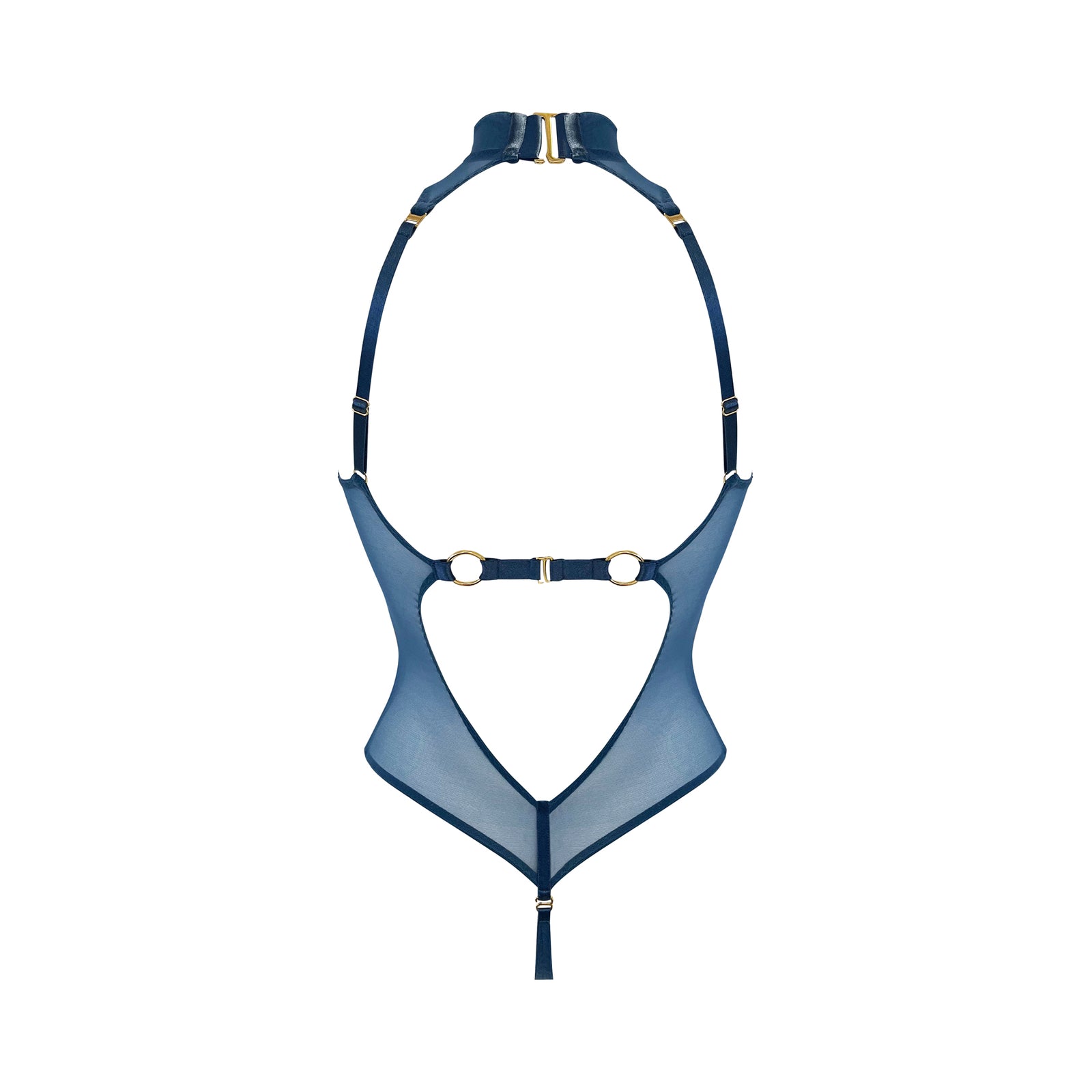 Signature mesh high neck body - denim