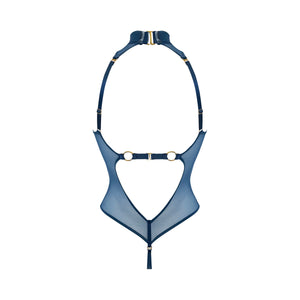 Signature mesh high neck body - denim