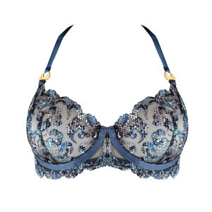 Siren balconette wire bra - denim
