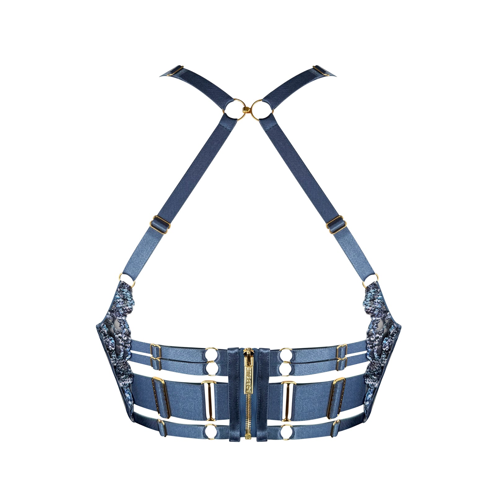 Siren longline bodice bra - denim