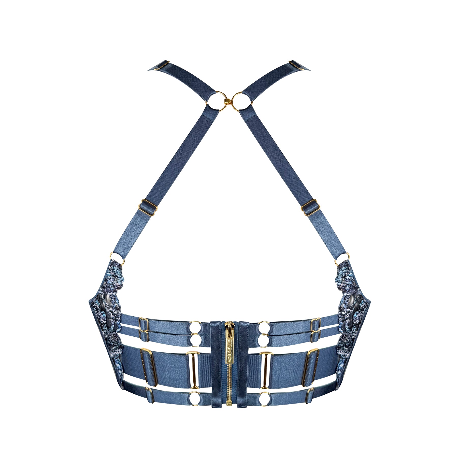 Siren longline bodice bra - denim