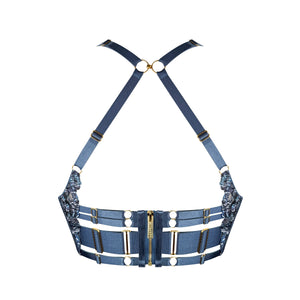 Siren longline bodice bra - denim