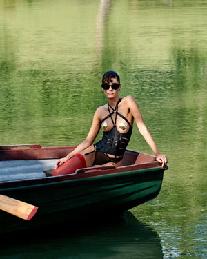 Melusina ouvert wired basque - black