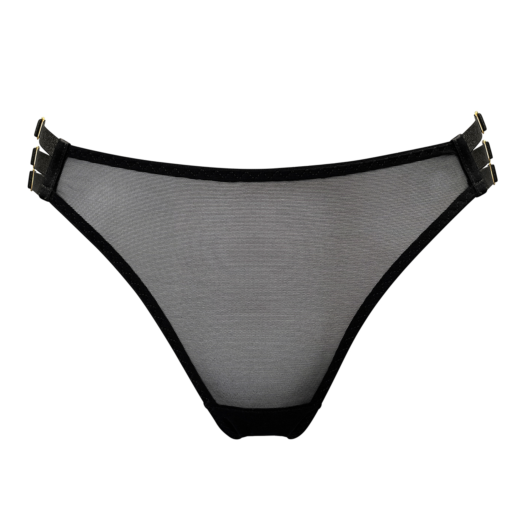 Signature mesh peep brief - black