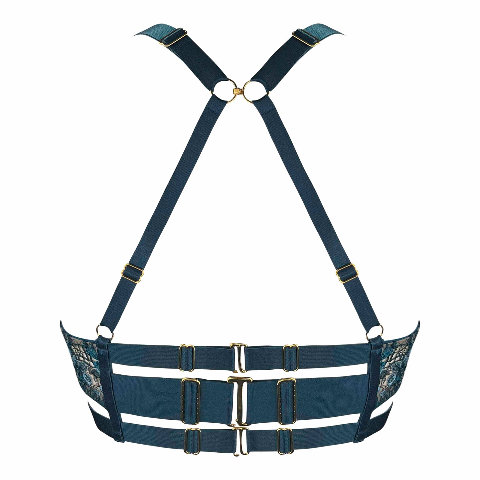 Amela harness bodice bra - teal