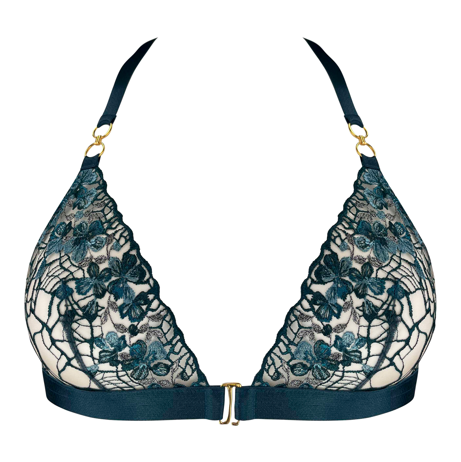 Amela soft triangle bra - teal