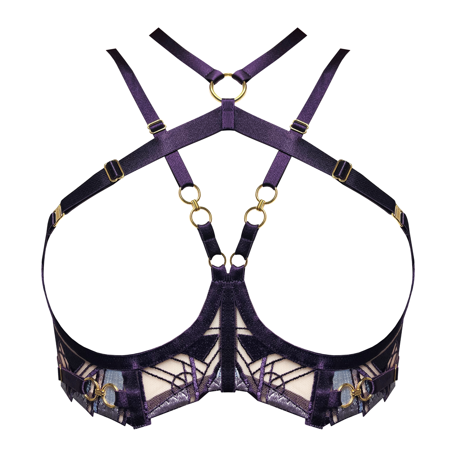 Cubism ouvert wire bra - deep purple