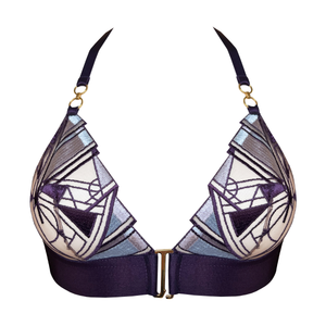 Cubism soft triangle bra - deep purple