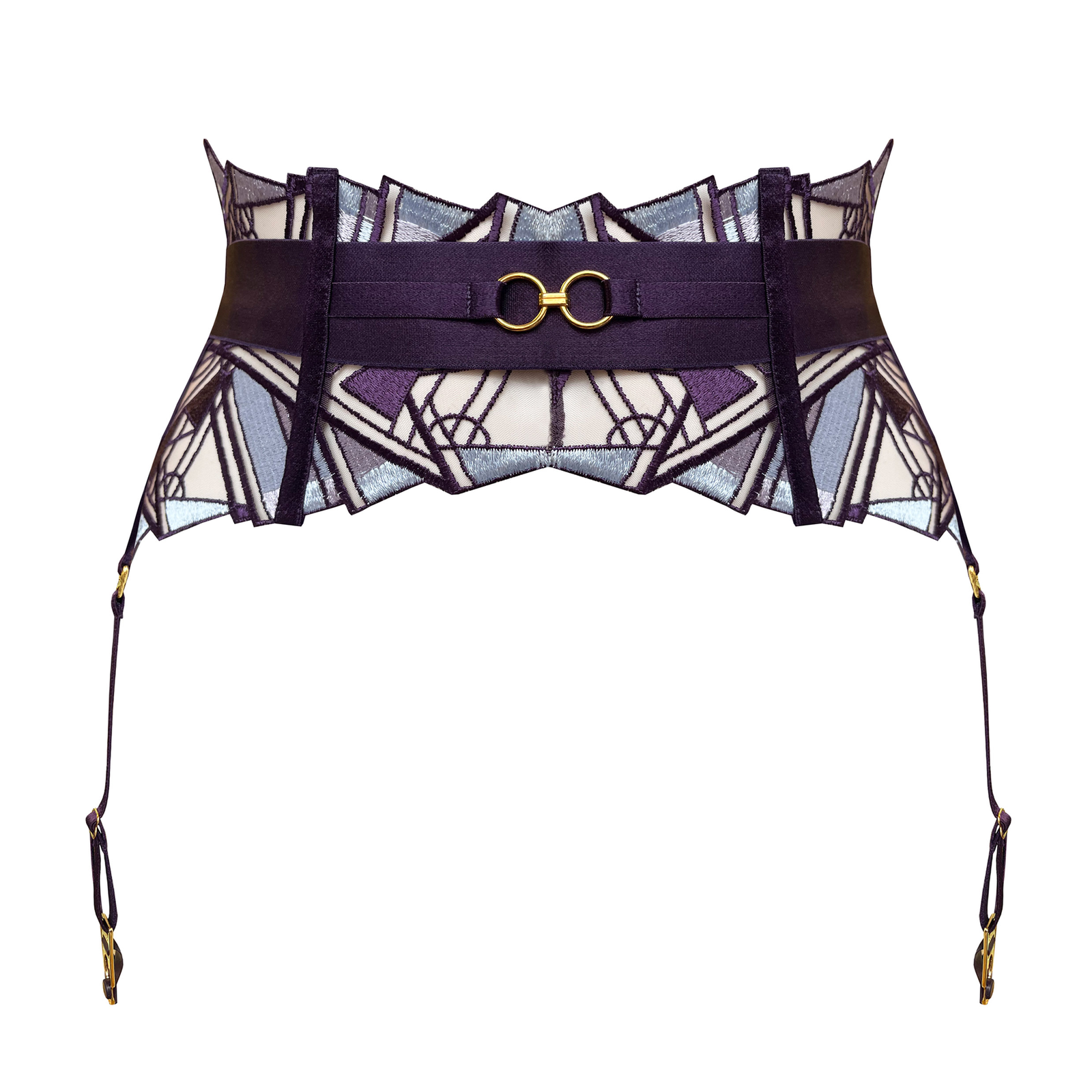 Cubism suspender - deep purple