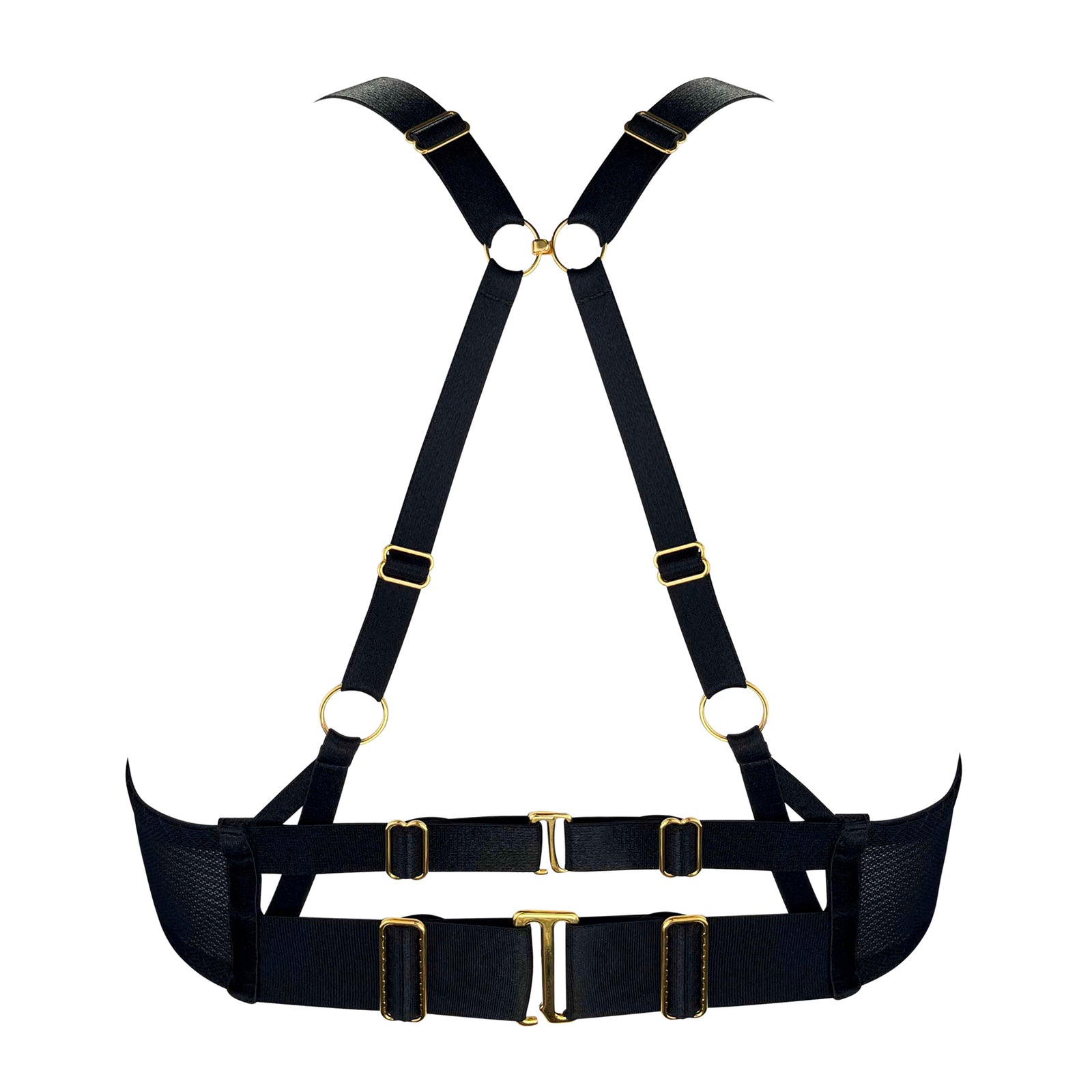 Nara layered mesh wire bra - black