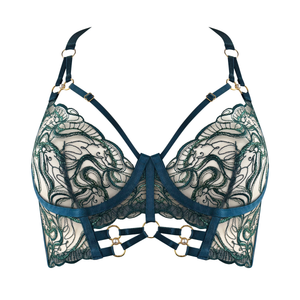 Pearl bodice bra - teal