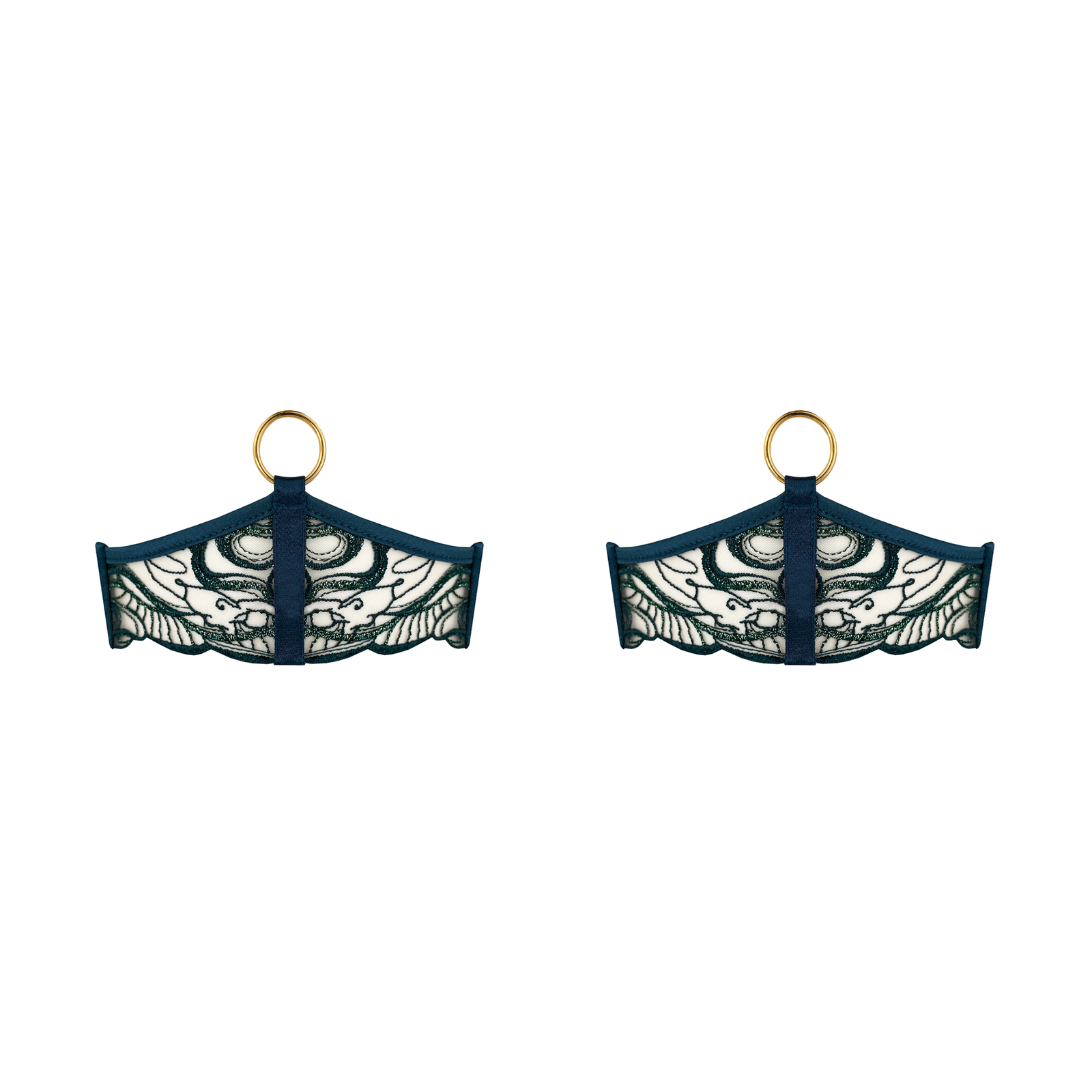Pearl garters - teal