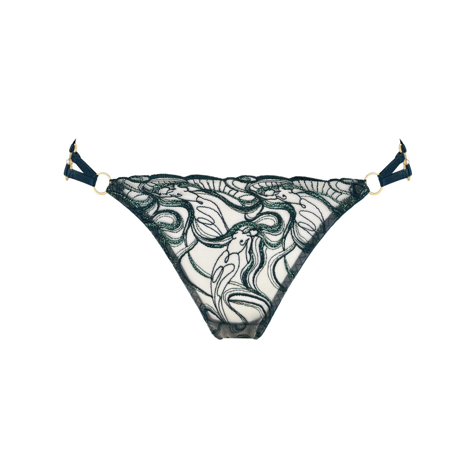 Pearl open back brief - teal