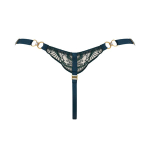 Pearl strap thong - teal