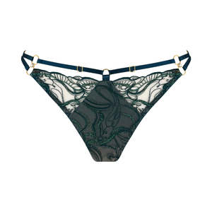 Pearl strap thong - teal