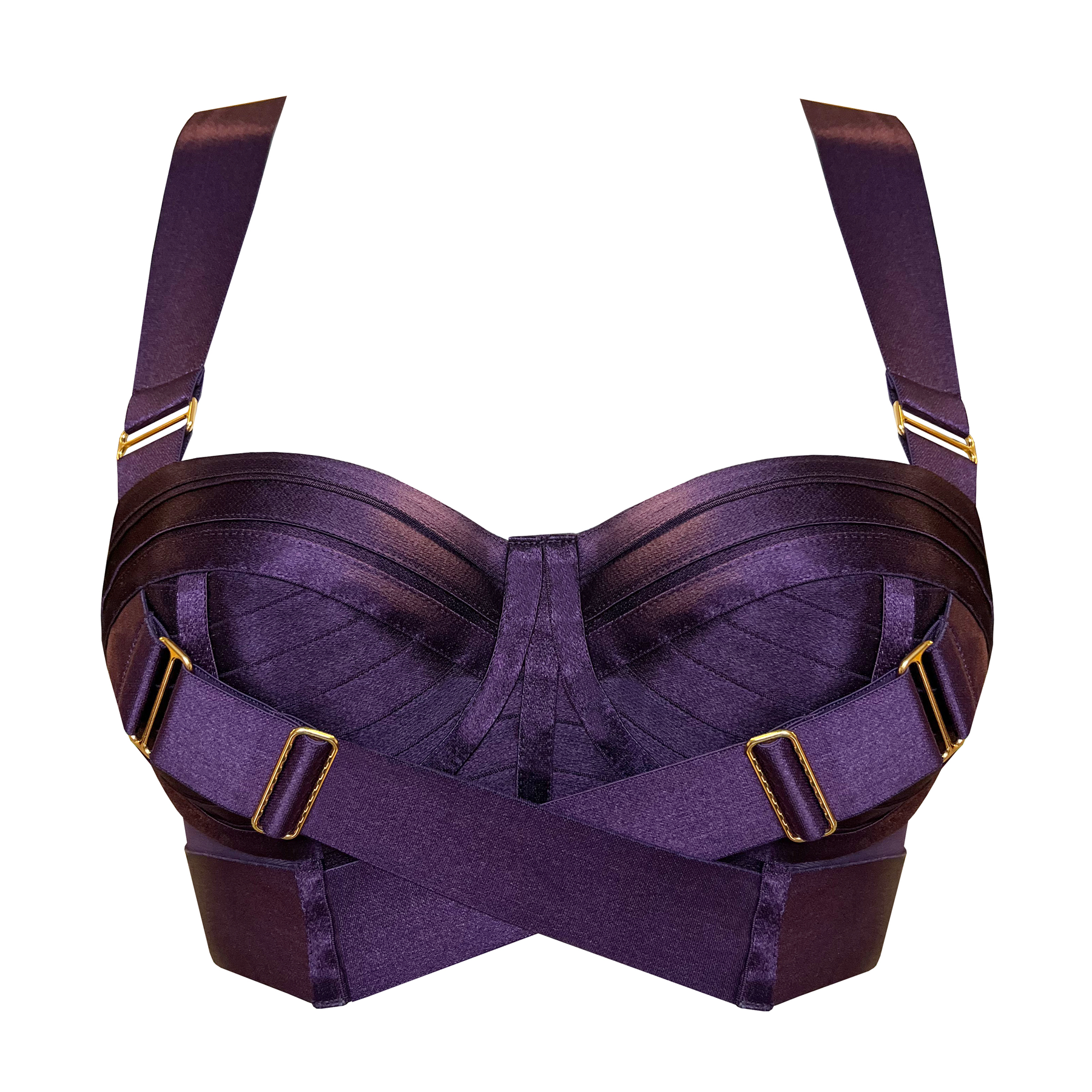 Retta panelled bodice bra - deep purple