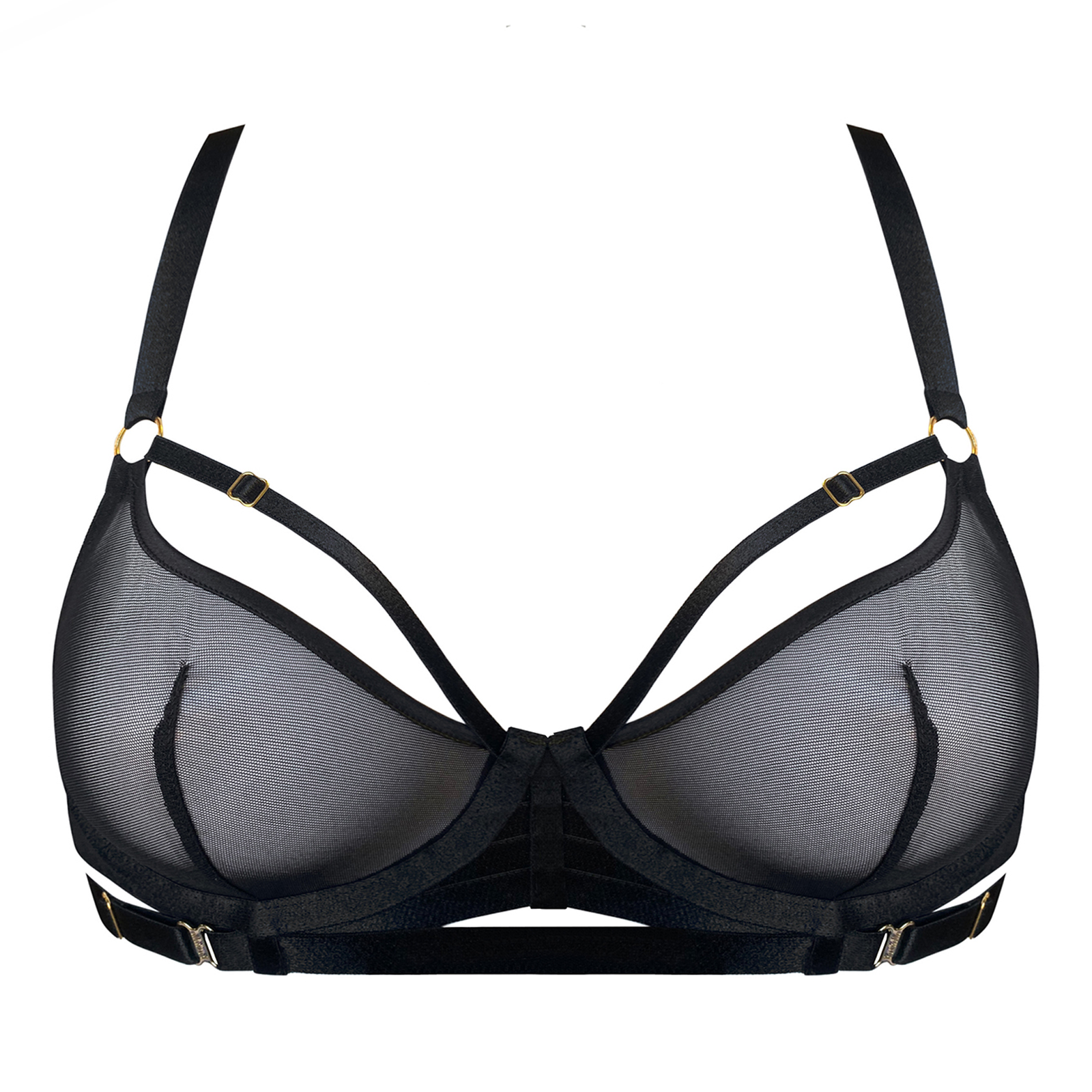 Signature balconette wire bra - black
