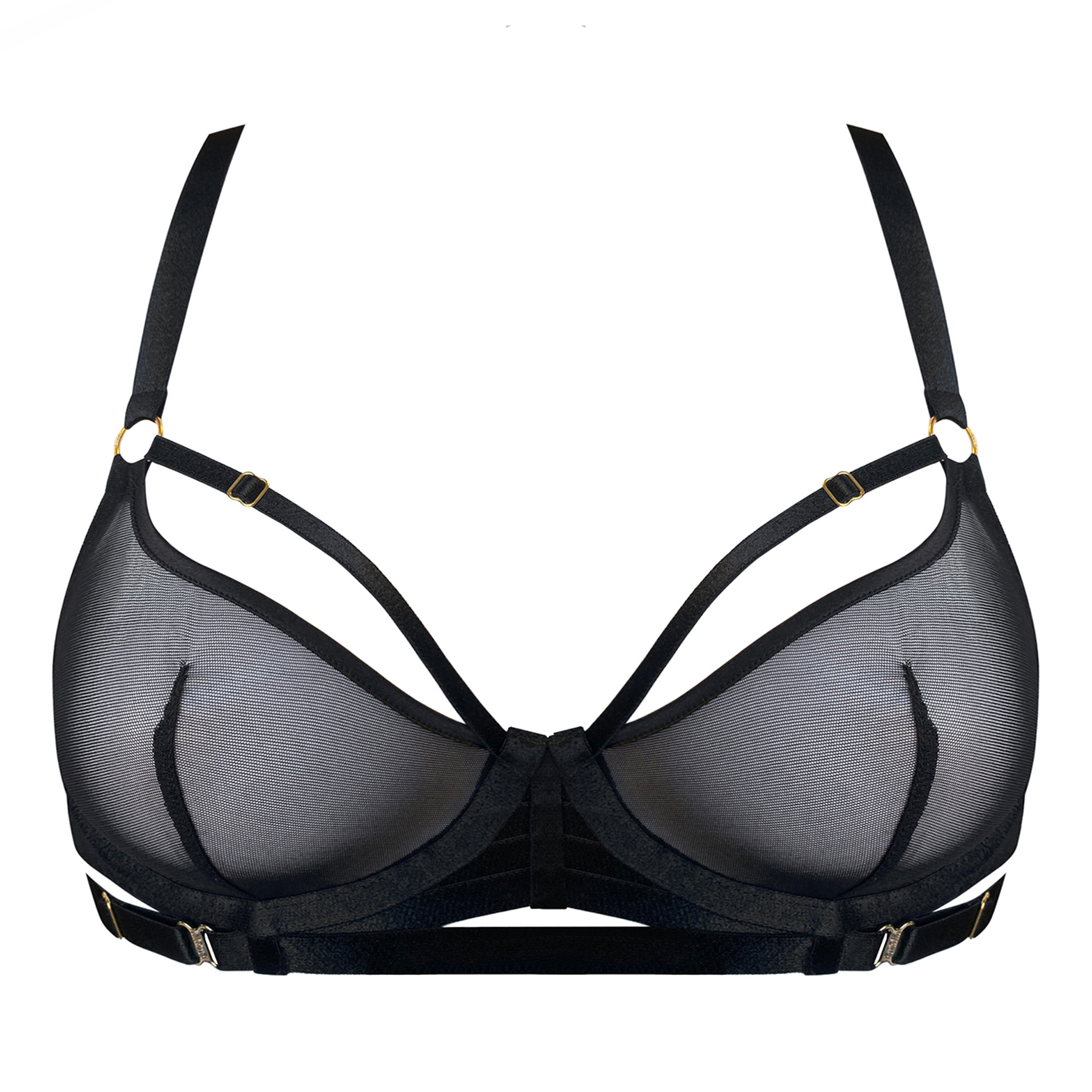 Signature balconette wire bra - black