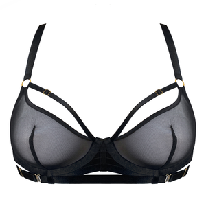 Signature balconette wire bra - black