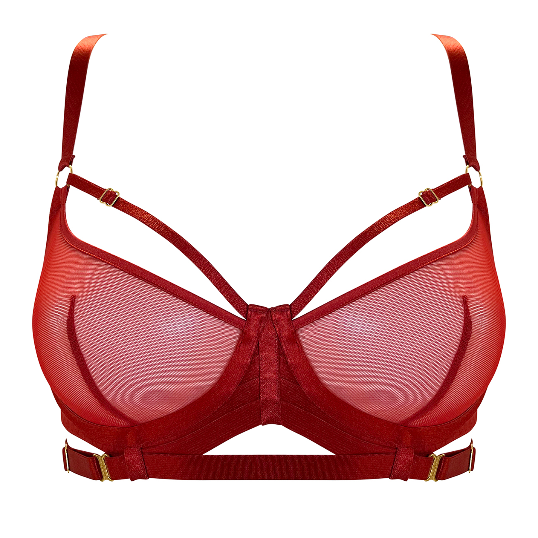 Signature balconette wire bra - red