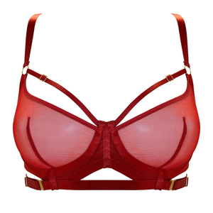 Signature balconette wire bra - red