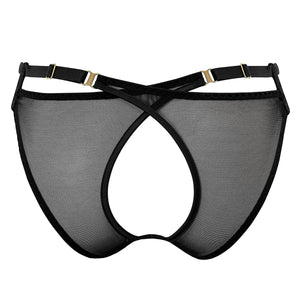 Signature mesh peep brief - black