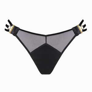 Signature multi strap thong - black