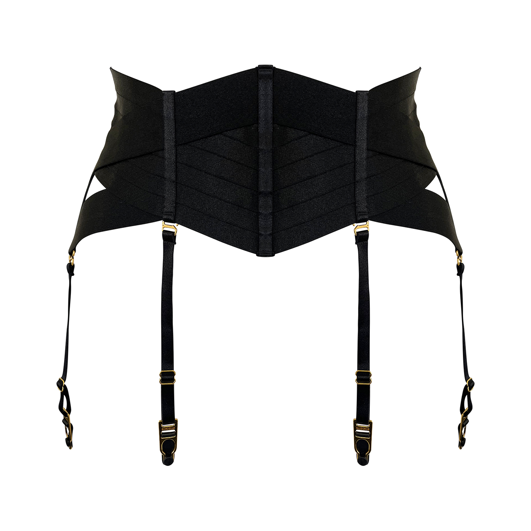 Bordelle Signature panelled waist cincher belt with removable straps - black elastic - babylikestopony Bordelle Signature panelled waist cincher belt with removable straps - black elastic - babylikestopony