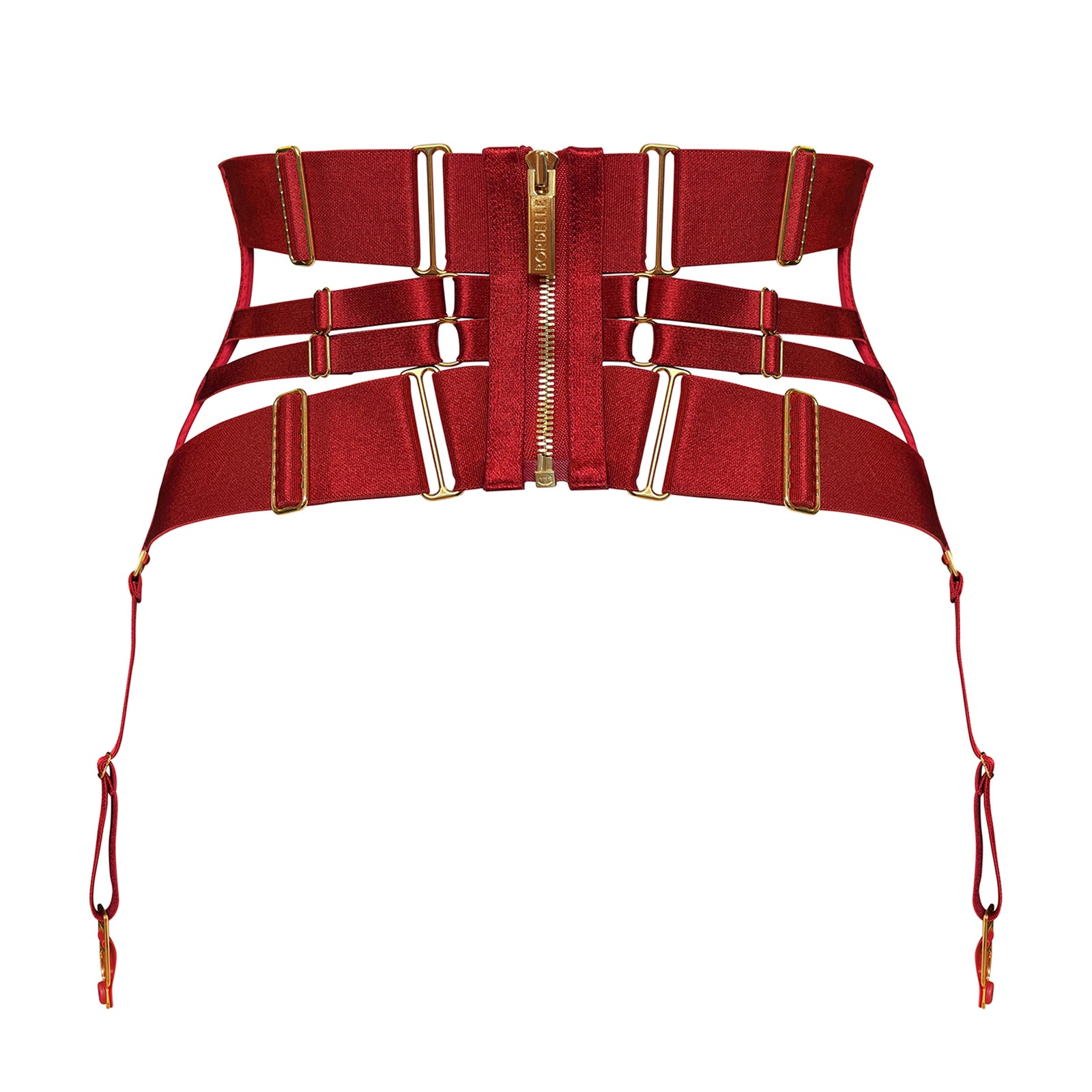 Signature panelled cincher - red
