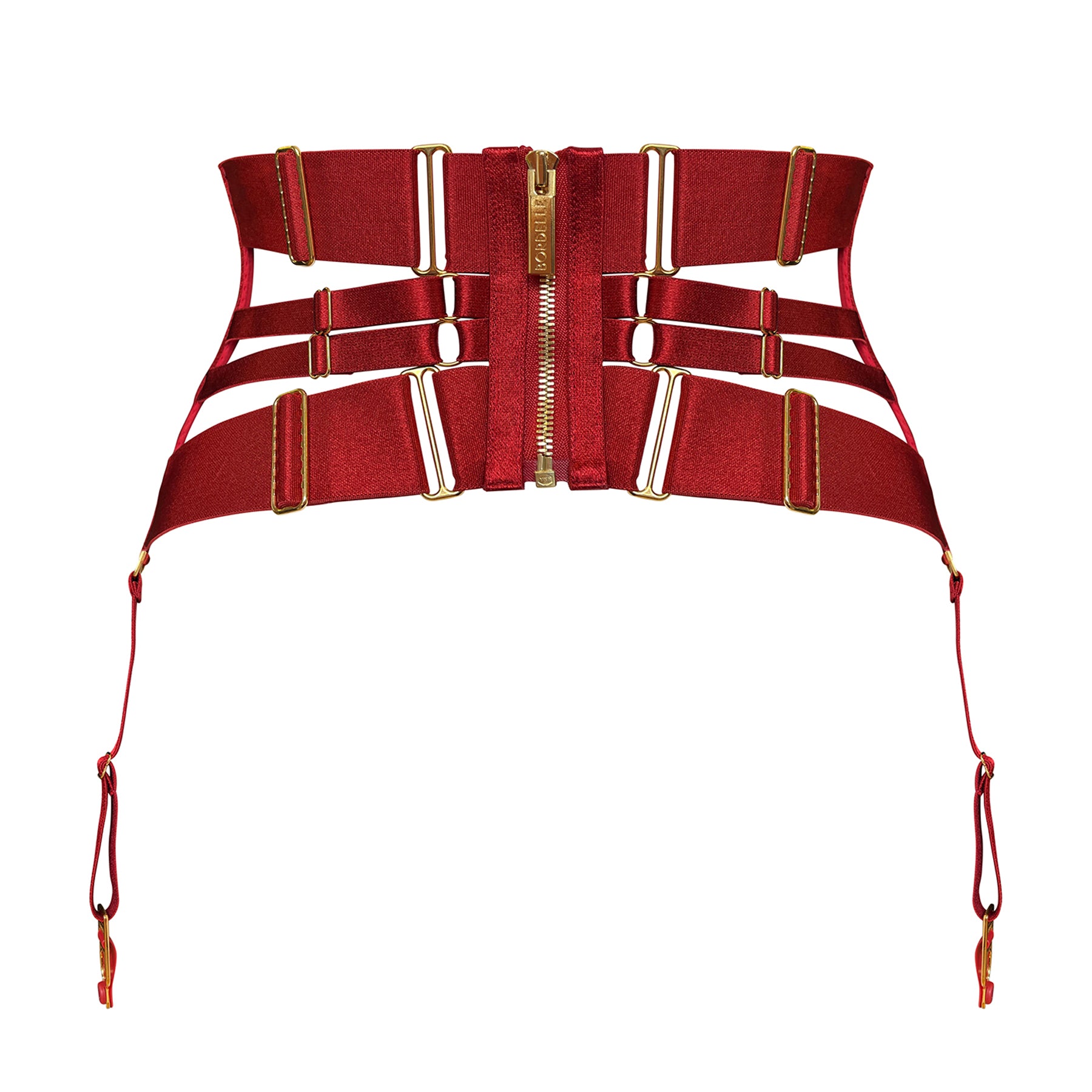 Signature panelled cincher - red