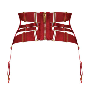 Signature panelled cincher - red