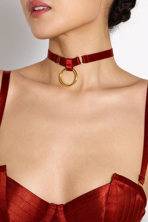 Signature ring collar - red