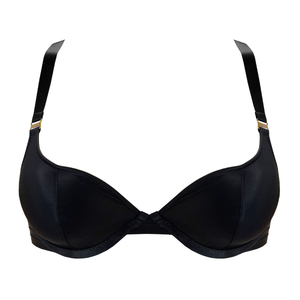 Signature silk push-up bra - black