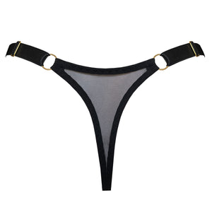 Signature silk thong - black