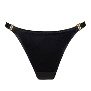 Signature silk thong - black