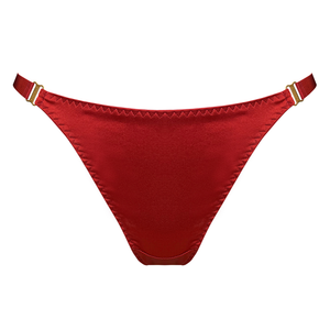 Signature silk thong - red