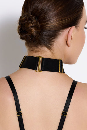 Signature wide strap collar - black