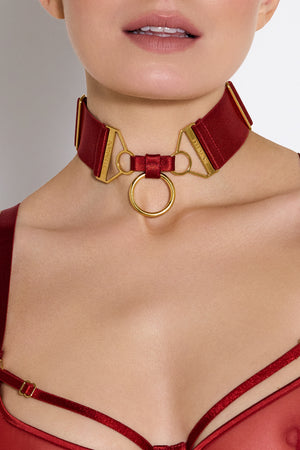 Signature wide strap collar - red