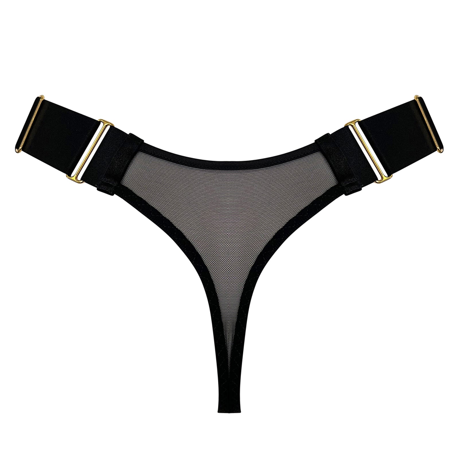Signature wide strap thong - black
