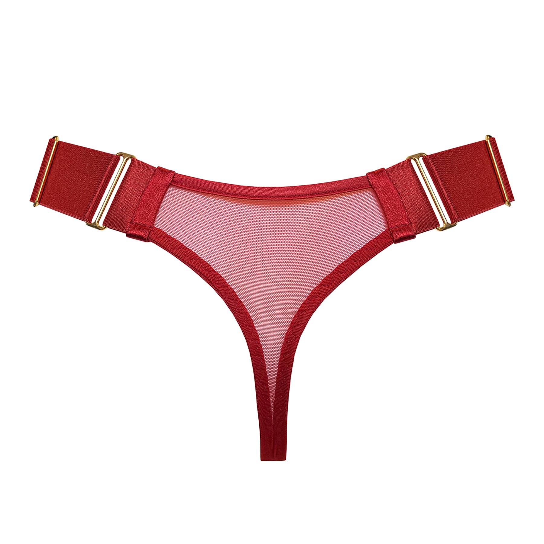 Signature wide strap thong - red