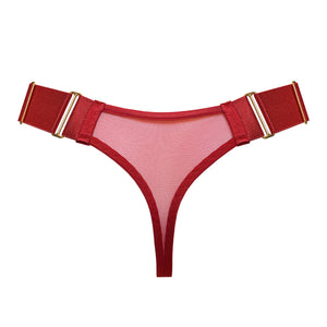 Signature wide strap thong - red