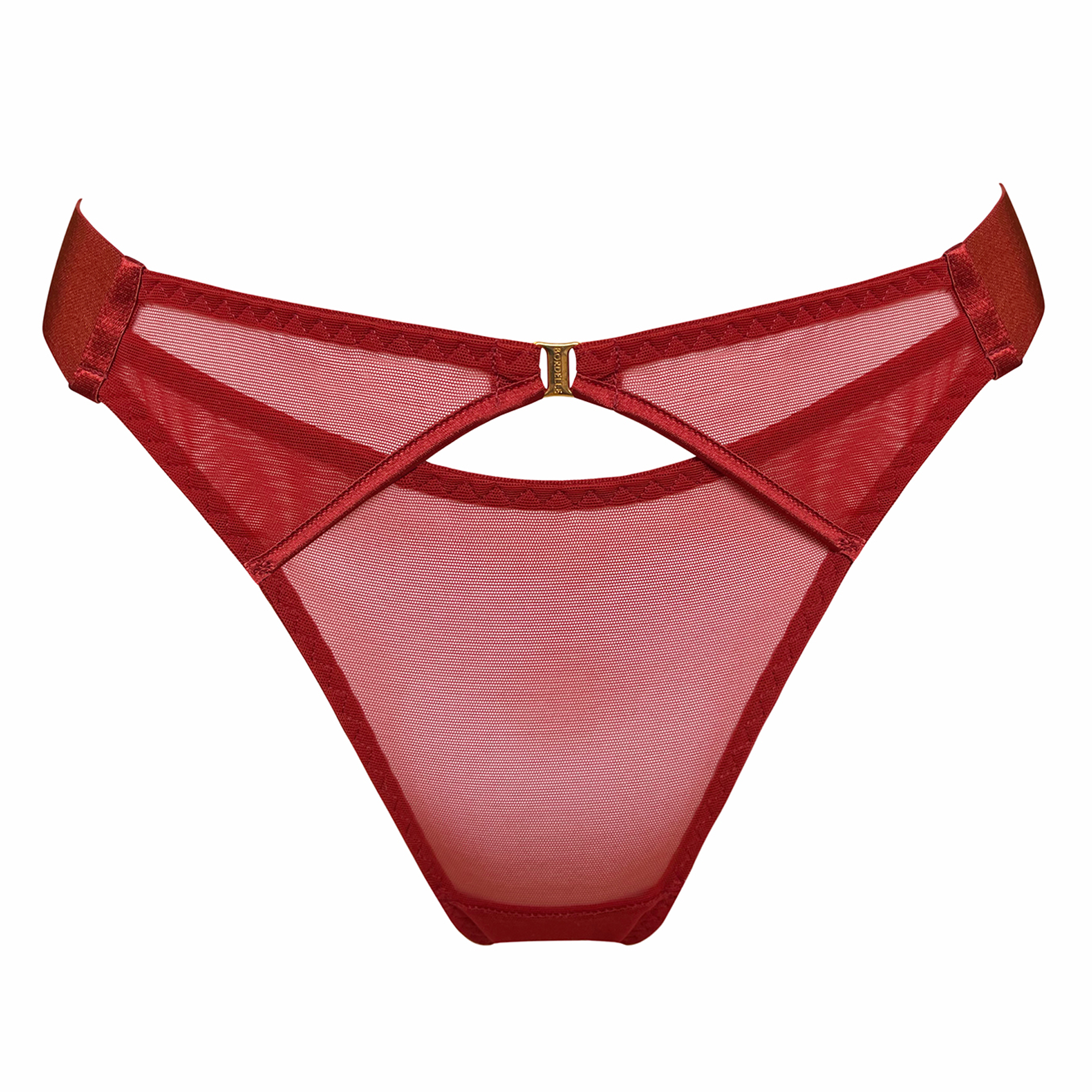 Signature wide strap thong - red