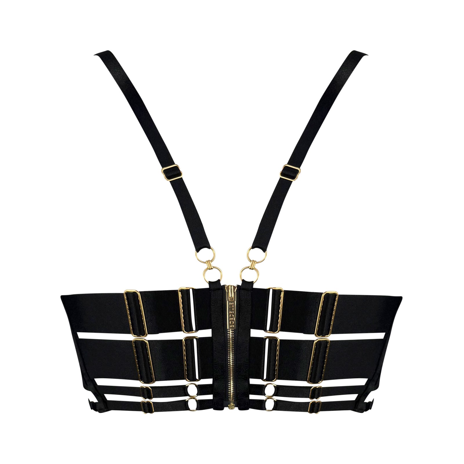 Zenna harness bodice bra - black