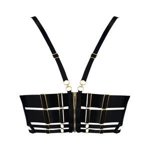 Zenna harness bodice bra - black